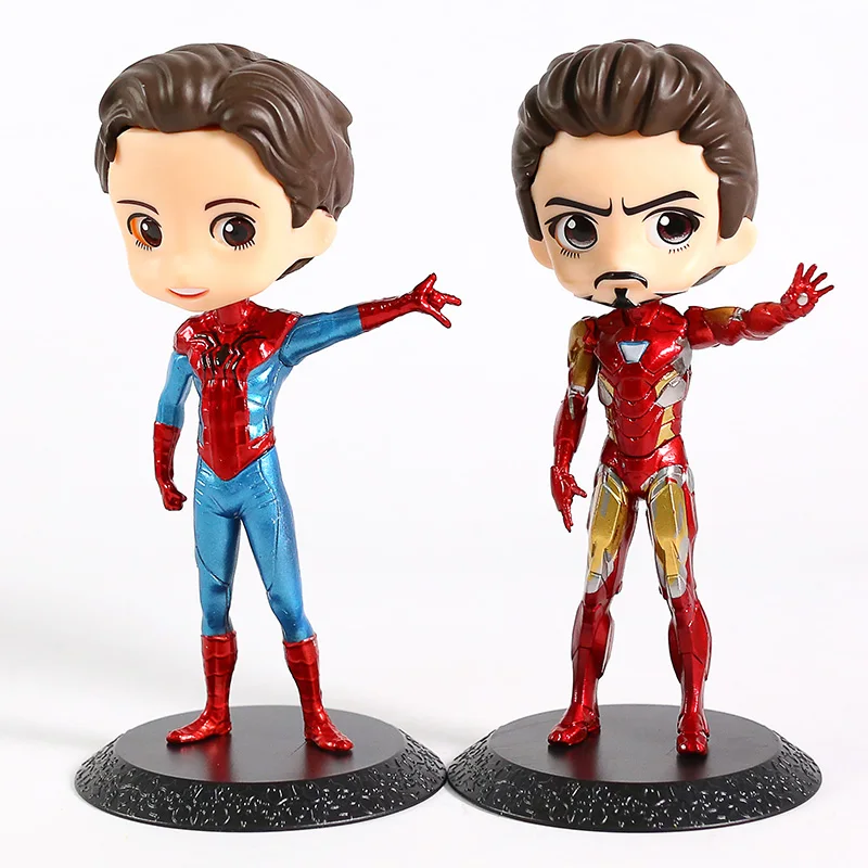 

Q Posket Marvel Iron Man Tony Stark / Spiderman Peter Parker PVC Figure Collectible Model Toy