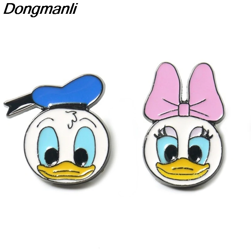 

P3961 Wholesale 20pcs/lot Funny Jewelry Cute Duck Metal Enamel Pins and Brooches Lapel Hat Pin Badge Kids Gifts Hat Accessories