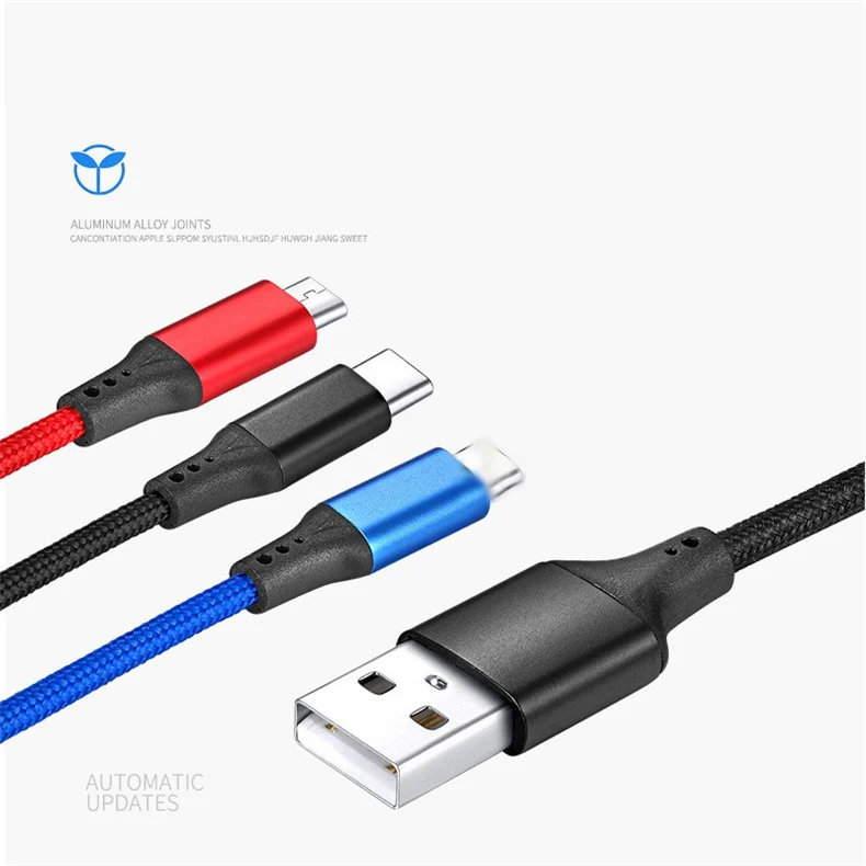NOHON 3 в 1 USB кабель для iPhone XS Max XR Lightning Кабель для мобильного телефона Micro usb type C зарядный кабель для Xiaomi зарядное устройство Шнур