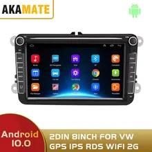 Radio con GPS para coche, reproductor de vídeo con Android, 2Din, HD, 8 pulgadas, WIFI, Bluetooth, estéreo, para VOLKSWAGEN, Passat, Skoda