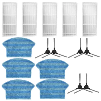 

16Pcs/Set Side Brush Filter Mop Cloth For Midea VCR03 Robot Vacuum Cleaner Parts Replacement Attachment