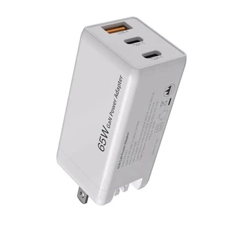 

65W PD USB Type C GaN Power Charger for Laptop iPhone iPad Android Switch Quick Charge Travel Adaptor US Plug