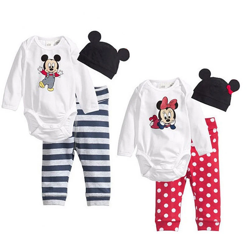 

Spring 3pcs Children Clothing Baby Boy Clothing Set Cotton Baby Girl Clothes Set Newborn Baby Clothes Cute Mickey Home Style
