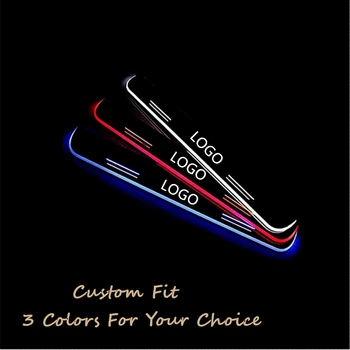 

LED Door Sill Scuff Plate For Ford Fiesta (2013-2018) 2014-15-16-2017 Trim Pedal Car Exterior Parts Car Door Sill Accessories