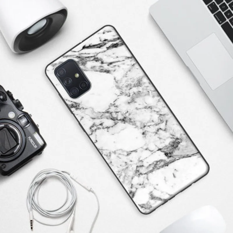 Чехол с рисунком деревянных зерен и камней для Samsung Galaxy A71 мягкий чехол накладка