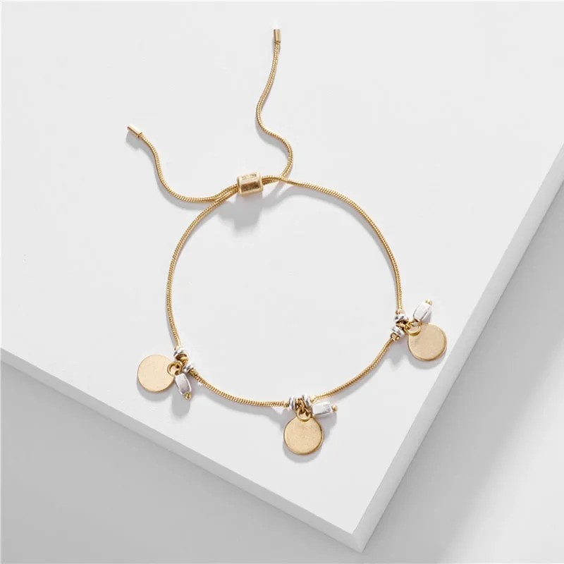 HUIDANG поношенный браслет с золотым покрытием регулируемый размер цепочка со