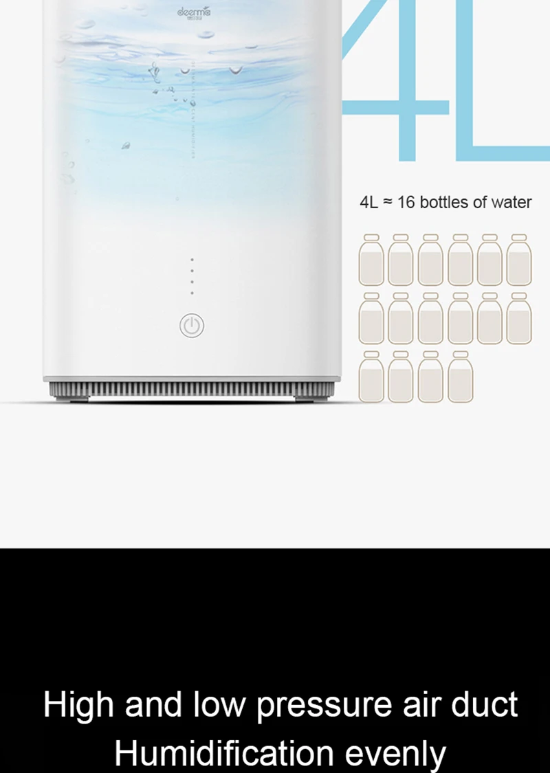 Xiaomi увлажнитель воздуха светодиодный домашний водный диффузор мини увлажнение регулируемый объем тумана семейный распылитель 4л арома-распылитель