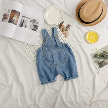 Детская одежда; летняя одежда для детей; Новинка года; Стильные Комбинезоны для маленьких мальчиков и девочек 0-3 лет; летняя одежда на подтяжках для маленьких детей