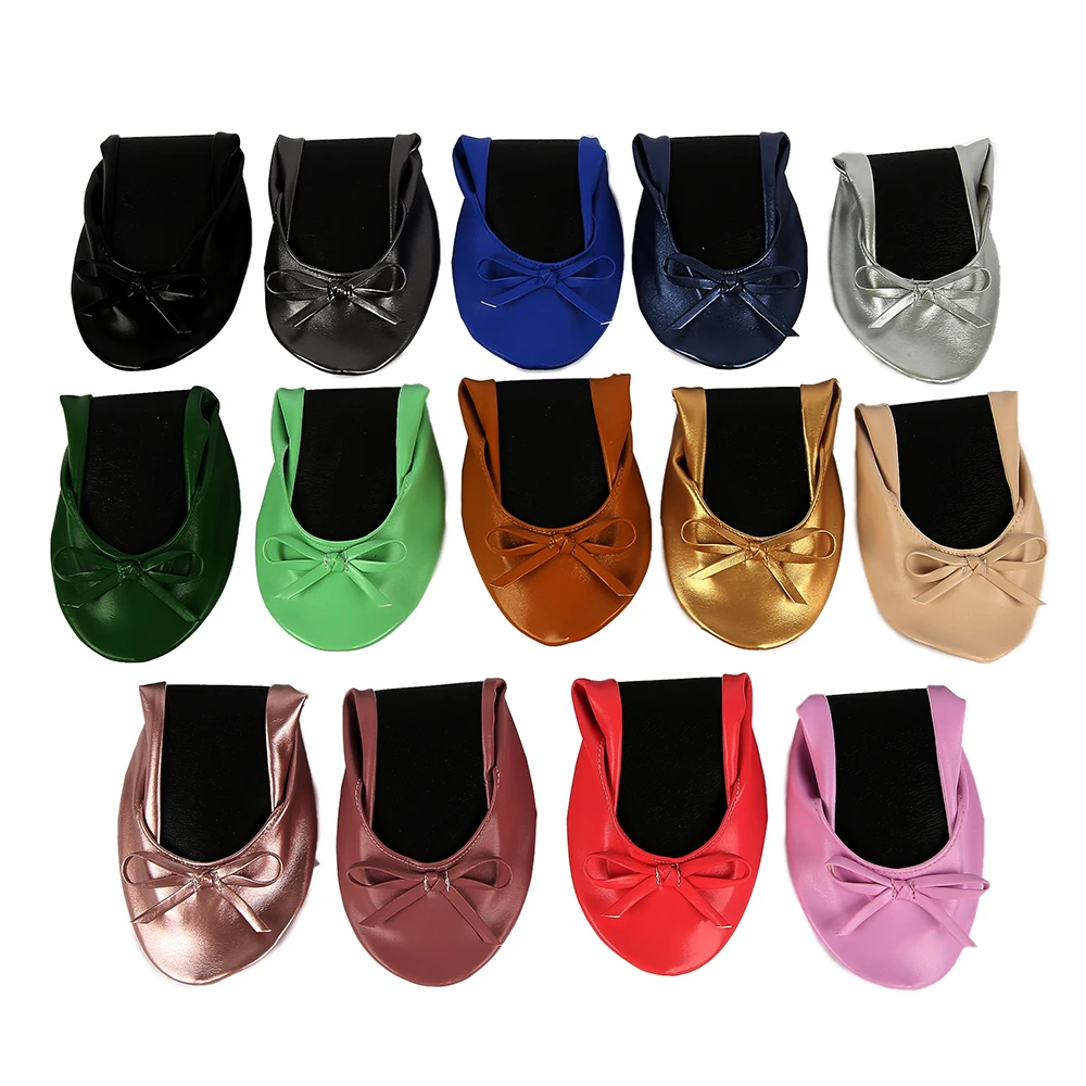 Aohaolee Woman PU Ballerina Fitness Ballet Flats Foldable Shoes Portable Ballet Dancers Comfortable Ballroom Women Shoes 2