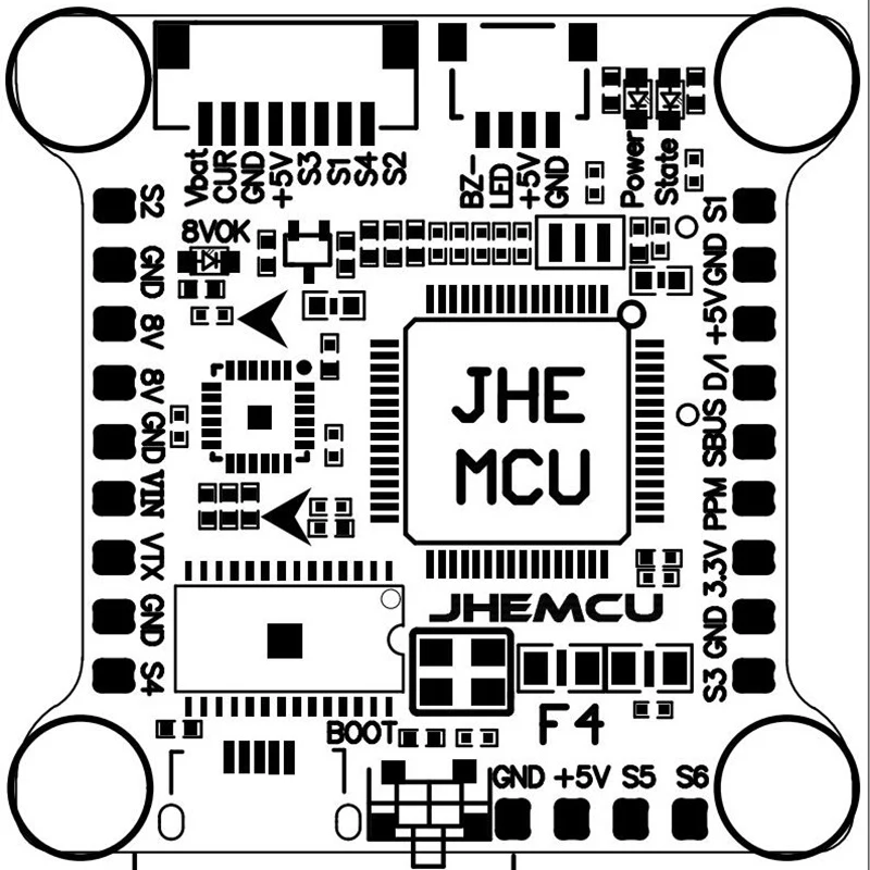 F4 Betaflight Контроллер полета FC OSD 3A 5 В/8 в Контроллер полета встроенный BEC Датчик тока F4 для RC мультикоптера
