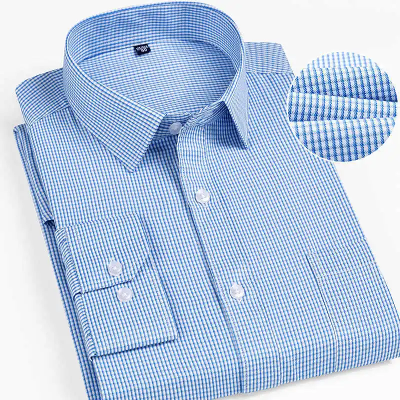 FGKKS, мужская рубашка, длинный рукав, много цветов,, мужские рубашки с отворотом, повседневный мужской топ - Цвет: LightBlue 1926-33
