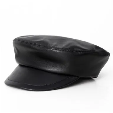 SILOQIN Зимняя шляпа из натуральной кожи Snapback для мужчин и женщин модные армейские Кепки из овечьей кожи для отдыха сохраняющие тепло трендовые плоские кепки Casquette - Цвет: Black