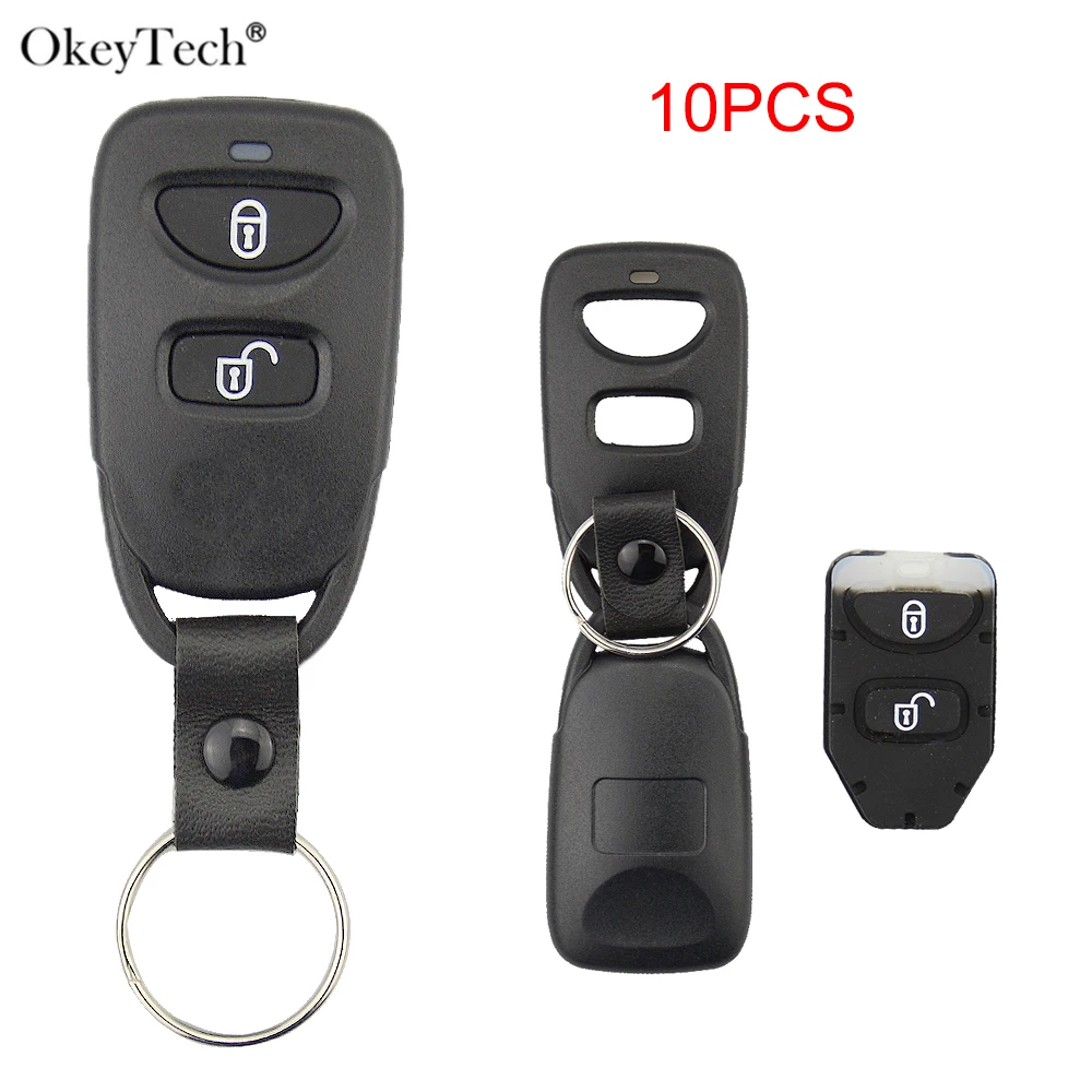 Okeytech 10pcs For Hyundai Kia Elantra Tucson Sonata Santa FE Carens Remote Car Key Shell Cover Fob 2 Button No Battery Hold | Автомобили