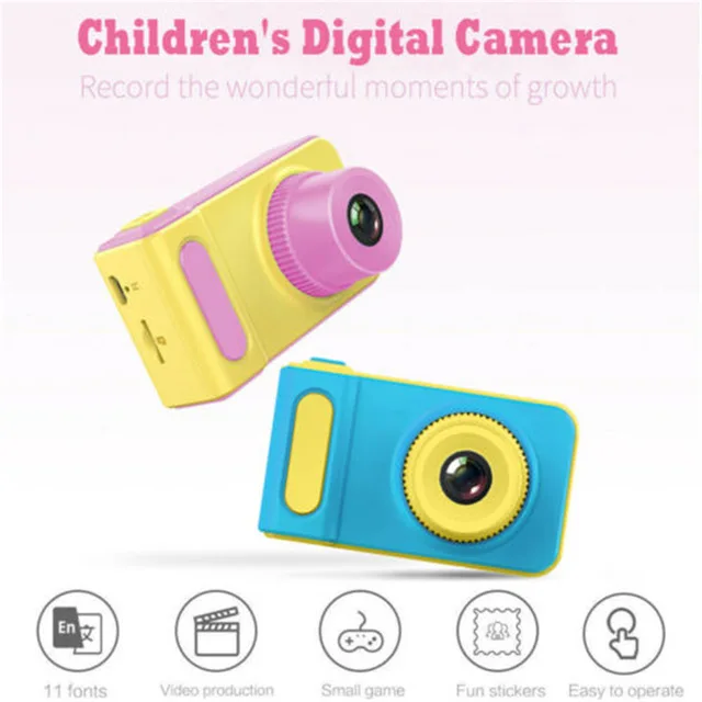 A Blue Детская цифровая камера 12MP HD 1080P поддержка 32GB видеокамера детская одежда для плавания - Цвет: A Blue