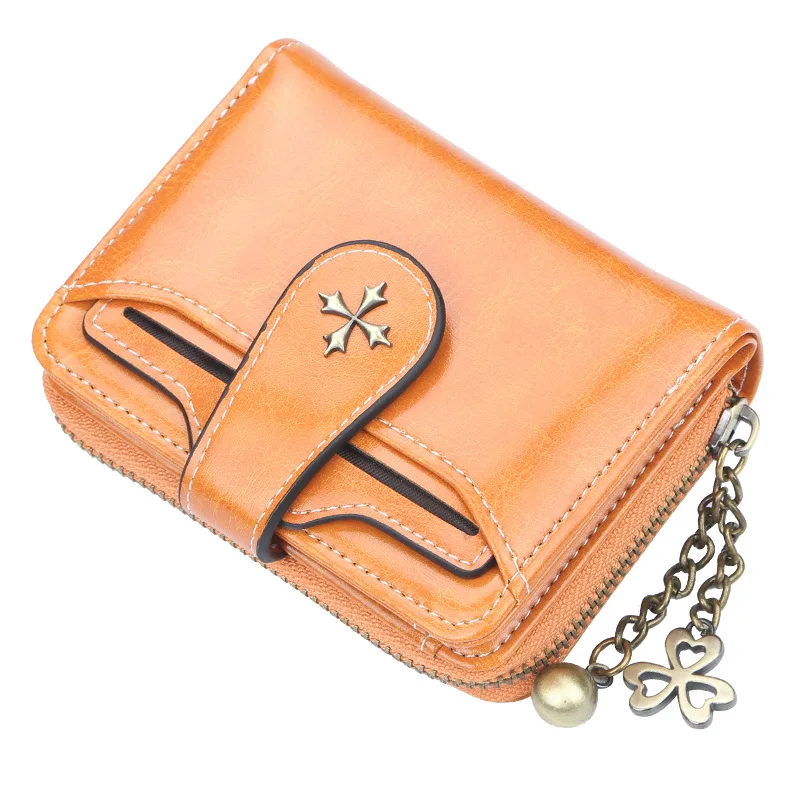 Высокое качество, женский кошелек, короткий кошелек, винтажные женские кошельки, на застежке, портмоне, держатель для карт, cartera mujer, WWS266-2 - Цвет: Yellow