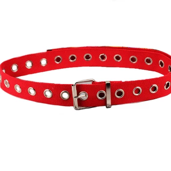 

Unisex Waist Belt Long Metal Pin Jean Buckle Out Students Nylon Ring Casual