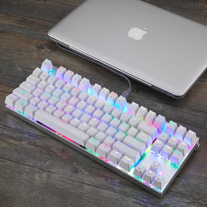 Original Motospeed CK101 RGB Mechanical Keyboard 87 USB Wired Anti-Ghosting Mix LED Backlit Gaming Keyboard For Computer Gamer