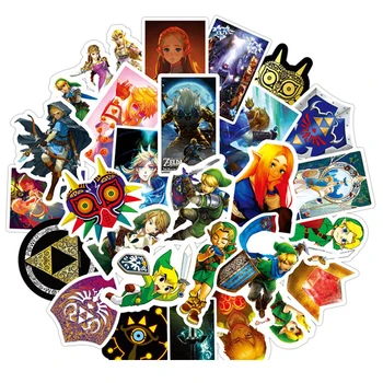 

50pcs/set Game The Legend of Zelda Stickers Cosplay Prop Accessories PVC Cute Cartoon Decal Waterproof Luggage Sticker