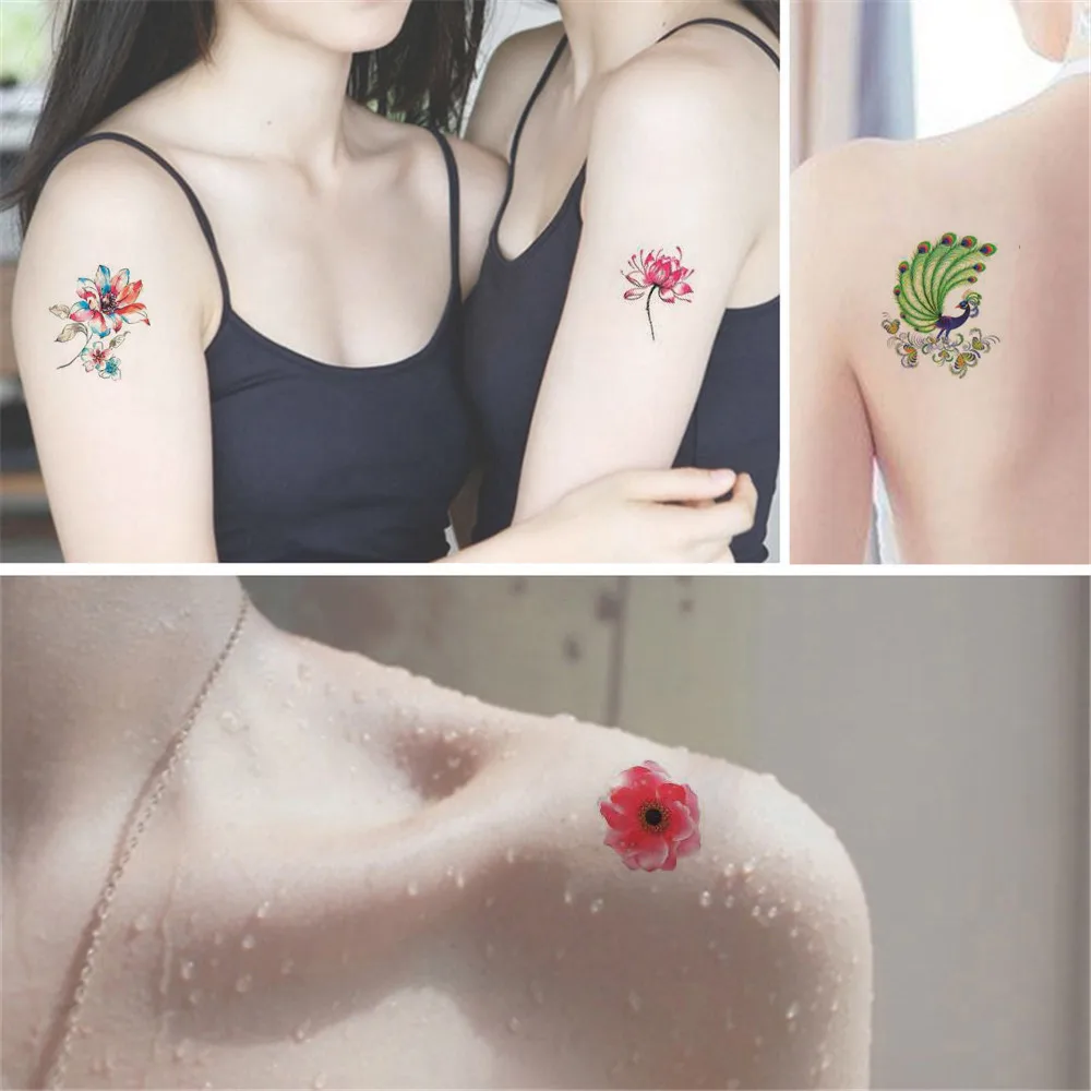 30pcs Gold Silver Temporary Tattoo Stickers Women Kids Body Art Star Feather Golden Metallic Water Transfer Flash Tatoo Child #4 | Красота и