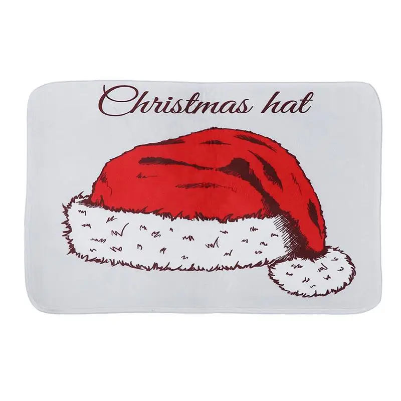 Christmas Hat Рождественский напольный коврик, нескользящий дверной коврик, коврики для спальни, коврик с принтом, декор для ванной комнаты, кухни, гостиной - Цвет: Christmas Hat