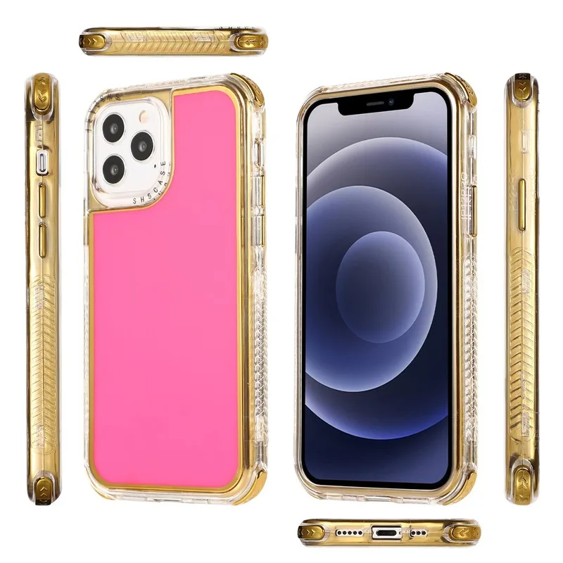 

Phone Cases Solid Color Electroplated TPU Cover Apple for Iphone 6 7 8 X XR XS Max Pro 11 12 Plus Mini Protection Anti-knock