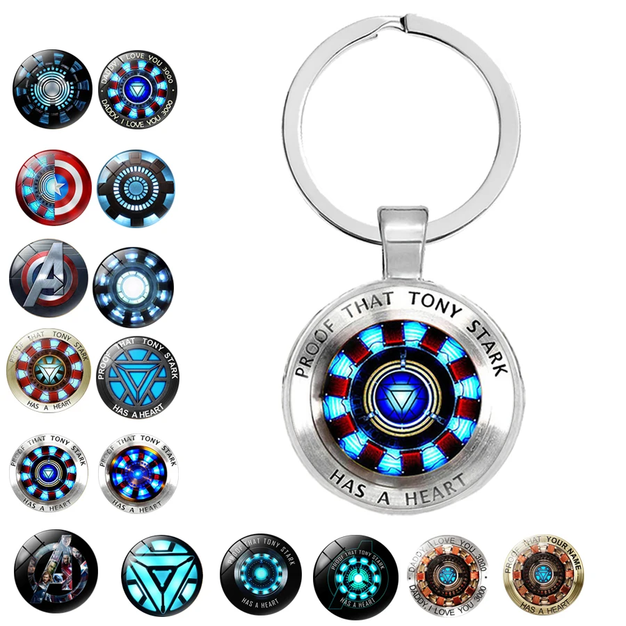Mavel Железный человек дуговой реактор KeychainTony Stark 15 видов стилей брелоки Мстители