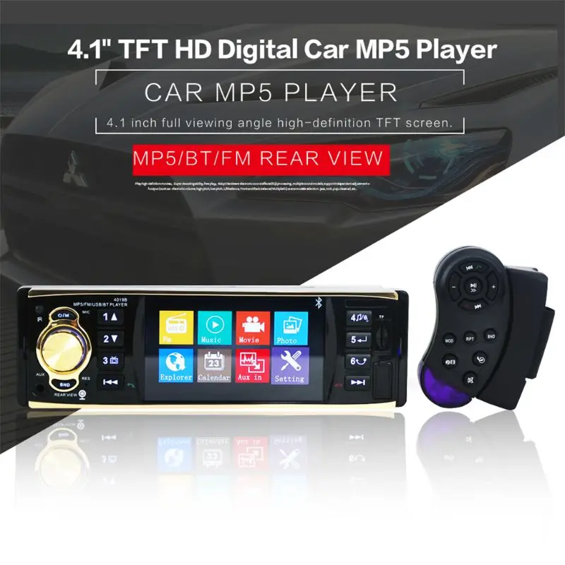 4,1 дюймов 4019B автомобильный радиоприемник MP5 плеер 1 Din HD 800*480 Bluetooth