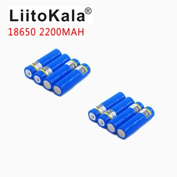 

8pcs/lot LiitoKala 3.7V 18650 2200mah 100% New Original 18650 Lithium Rechargeable Battery For Flashlight battery + Pointed