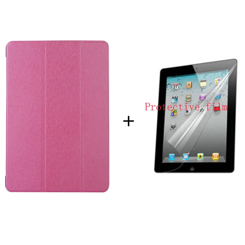rose red and film 3 сложения легкий жесткий чехол для планшета для Apple ipad 7 7 10," A2200 A2198 A2232 чехол прозрачный+ pu защитный чехол - Цвет: rose red and film