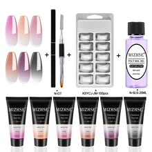 MIZHSE Гель-лак набор акриловый поли-гель Наборы розовый белый металл с прозрачными кристаллами УФ-светодиодный гель-гель