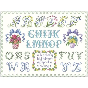 

Simple vase alphabet flower alphabet Counted Cross Stitch 11CT 14CT 18CT DIY Cross Stitch Kits Embroidery Needlework Sets