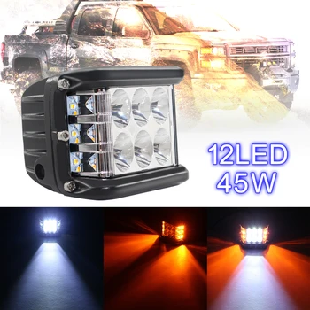 

Car Work Lights 4 Inch 10V-30V 45W White + Yellow Waterproof LED Work Light with Multiple Lighting Mode for Off-road Car