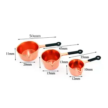 

3pcs/set Miniature Dollhouse Cookware Frypan Frying Pans Cooking Pots For 1:12 Scale Doll House Kitchen Accessory 72XC