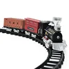 Children's Toy  Rail Train For Kids Toys Games Train Set Railway Track Toy Retro Model Train Sound Track Train 4