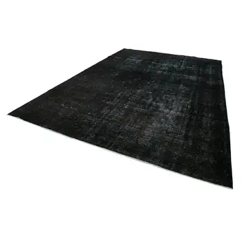 

290x405 Cm Black Handmade Overdyed Large Area Rug-9x13 Ft