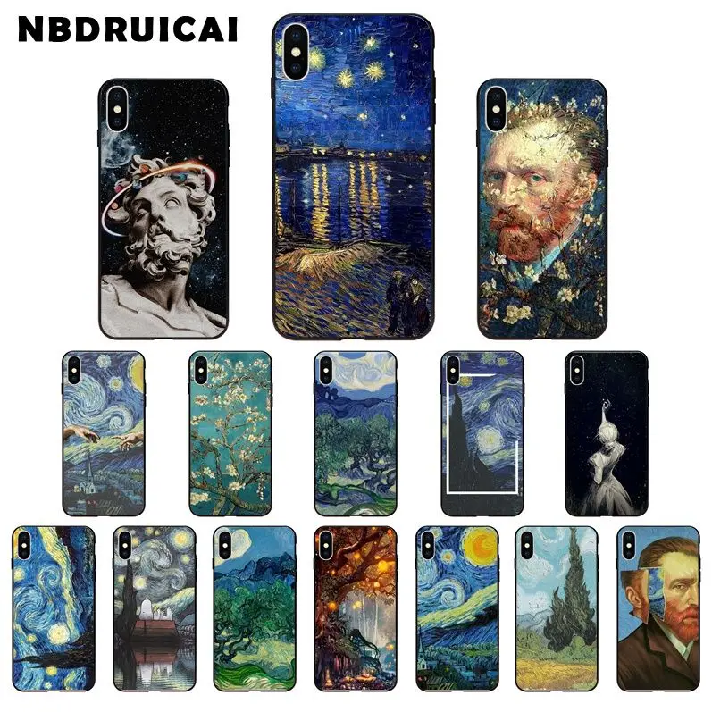 NBDRUICAI Van Gogh Звездная ночь Высокое качество силиконовый чехол для телефона iPhone 11 pro