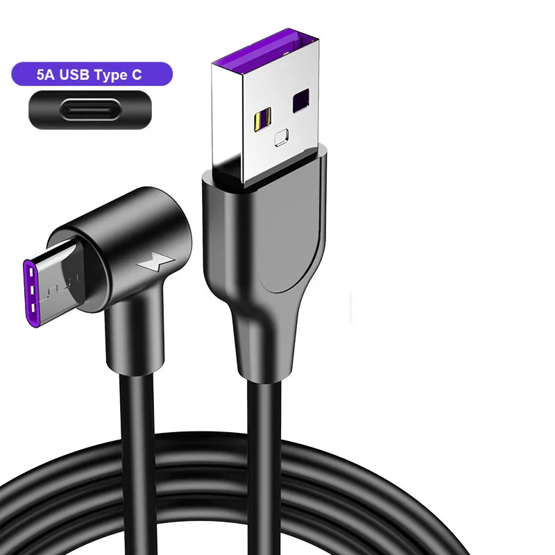 5A usb type-C кабель для samsung S10 huawei P30 Pro Быстрая зарядка type-C кабель для зарядки мобильного телефона USB C кабель для samsung S9 S8 - Цвет: Black