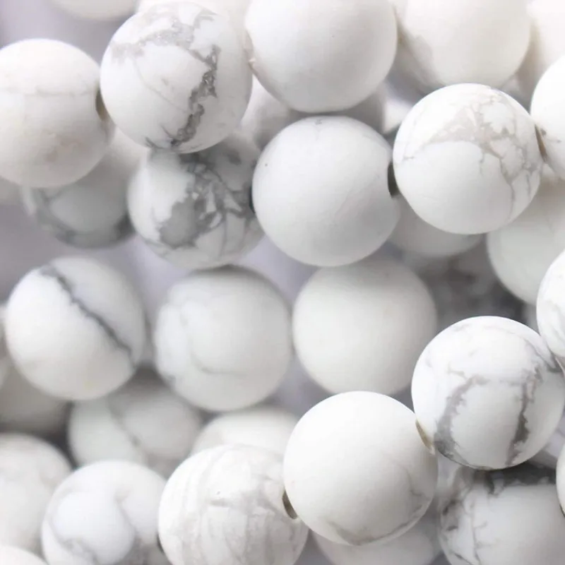 

Natural Round White Turquoises Bead Loose Beads for Jewelry Making DIY Handmade Accessories 4/6/8/10 Mm