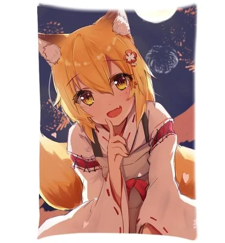 Наволочка с рисунком аниме Sewayaki Kitsune no Senko-san, наволочка с изображением персонажей лисы Широ и Ясуко куэнджи, прямоугольная наволочка с двумя сторонами - Цвет: S19