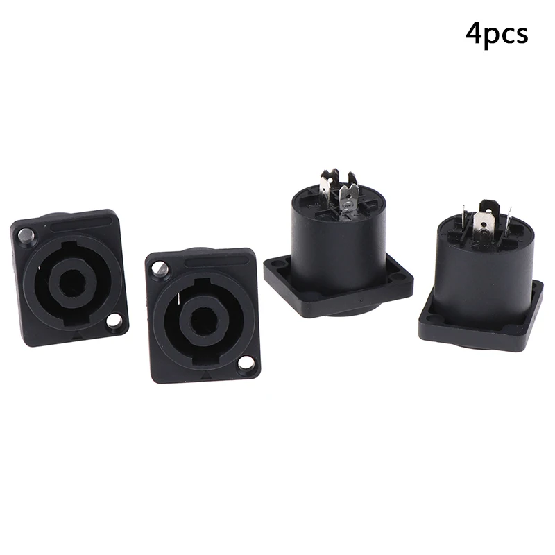 4Pcs/set 4Pole Conductor Female Panel Mount Chassis Audio and Mixer Connector