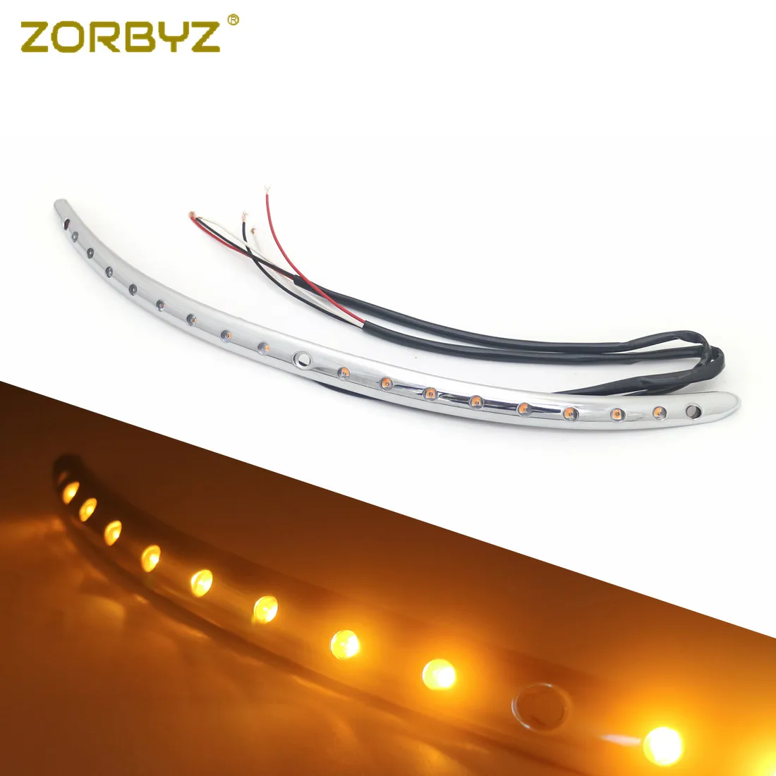 ZORBYZ светодиодный хромированный поворотник на лобовое стекло для Harley Touring Electra Glide