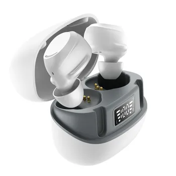 

TWS wireless headset bluetooth 5.0 earphones with digital display charging box earplug quality IPX6 waterproof earphone