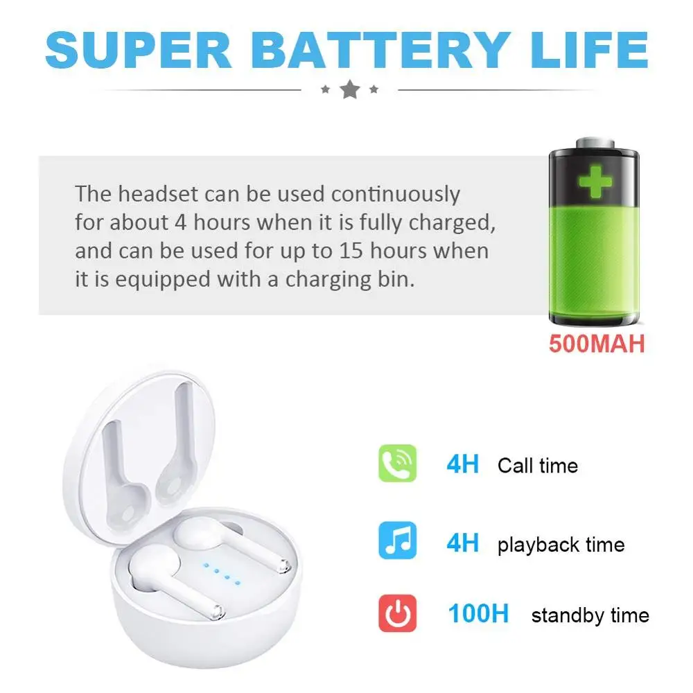 TWS Wireless InEar Headphone True Wireless Earbuds For Samsung Galaxy Tap Control Headset Handsfree Audio headset Hifi TWS Sport