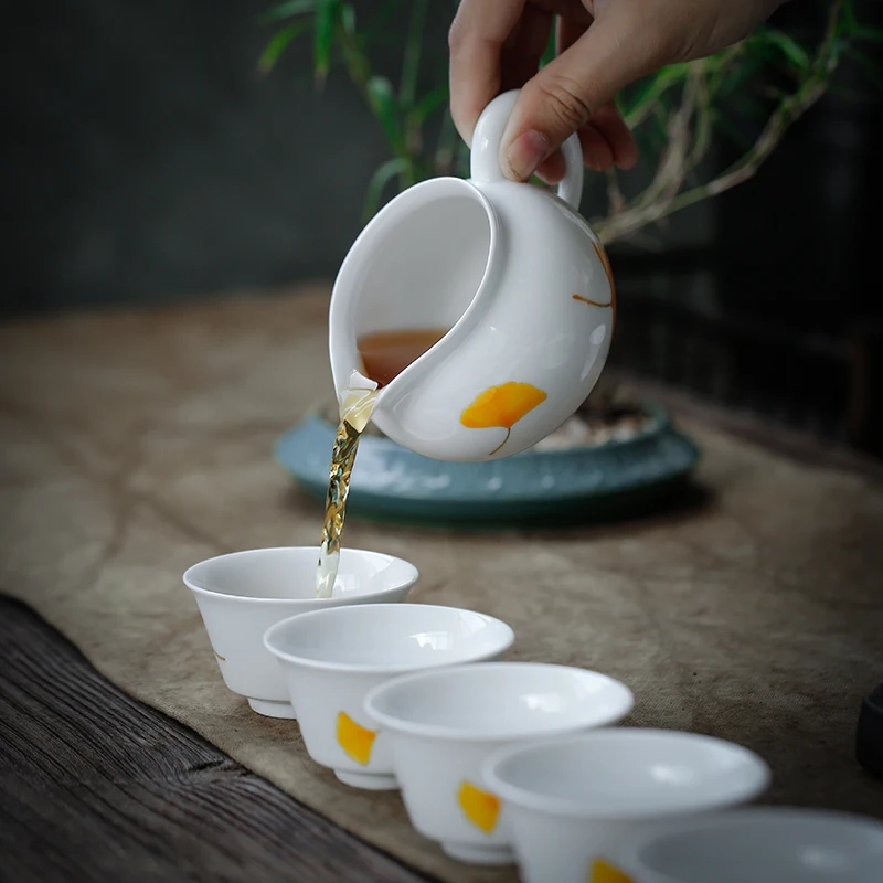 LUWU расписанные вручную керамические чайные кувшины для заварки gingko кофейные чайные кувшины 220 мл