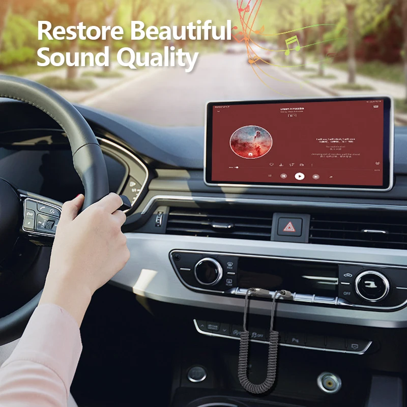 CABLETIME Bluetooth Receiver 5.1 AUX Audio 3.5mm Wireless Adapter for Hands-Free Car Amplifier Speaker Headphone C416 3