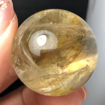 

Natural green hair crystal ghost ball crystal quartz earth ball stone mineral chakra reiki treatment home decoration