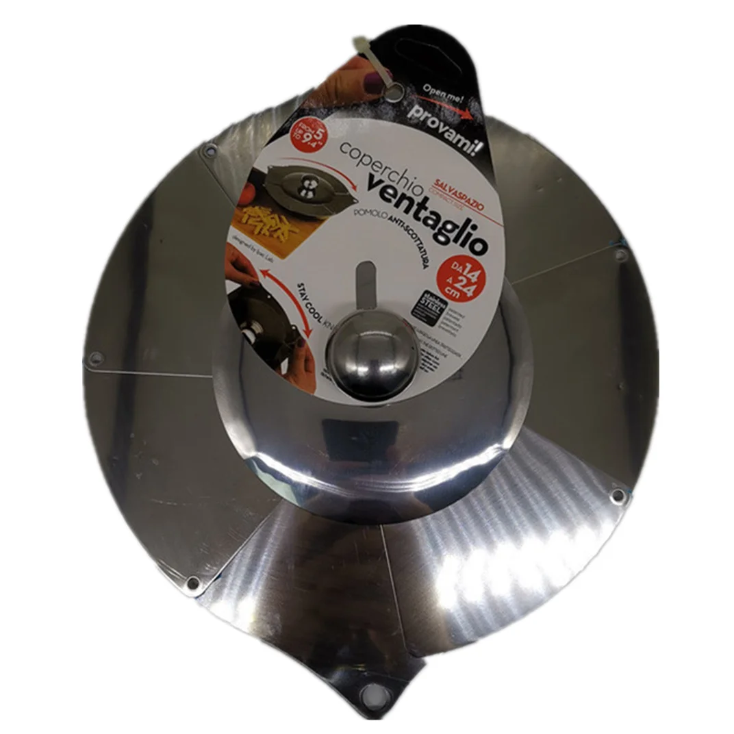 

2021 NEW Stainless Steel Pot Lid Adjustable Size Kitchen Outdoor Multifunctional Foldable Creative Oil Explosion-proof Lids
