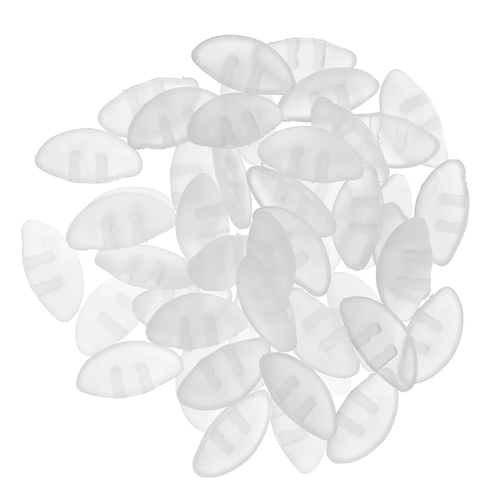 25 Pairs Ultra Soft Push In Silicone Nose Pads Optical Glasses Sunglasses Spectacles Eyeglass Nosepads 15mm Black Clear