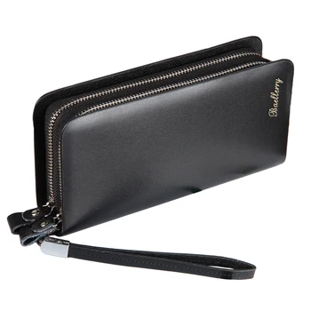 

2019 Long Wallet Men Double Zipper Coin Purse Men Wallet Casual Business Card Holder Large Men's Wallets Male Clutch Phone Bag