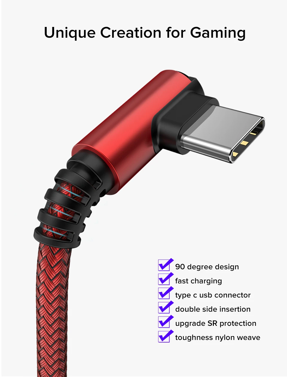 Venroii 90 градусов usb type C кабель Мобильный телефон игровой шнур Qucik зарядка кабель для передачи данных для samsung S10 S9 Xiaomi 10 9 8 Honor 20